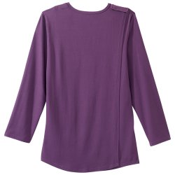 Adaptive Shirt Silverts® 2X-Large Eggplant Without Pockets Long Sleeve Female