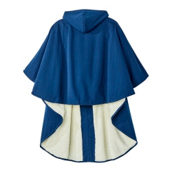 Wheelchair Cape with Hood Silverts Navy Blue One Size Fits Most Front Opening Zipper Closure Unisex