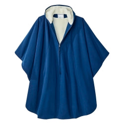 Wheelchair Cape with Hood Silverts Navy Blue One Size Fits Most Front Opening Zipper Closure Unisex