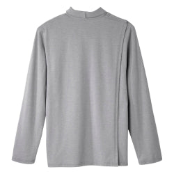 Adaptive Polo Shirt Silverts® Large Heather Gray 1 Pocket Long Sleeve Male