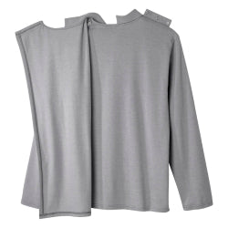 Adaptive Polo Shirt Silverts® Large Heather Gray 1 Pocket Long Sleeve Male