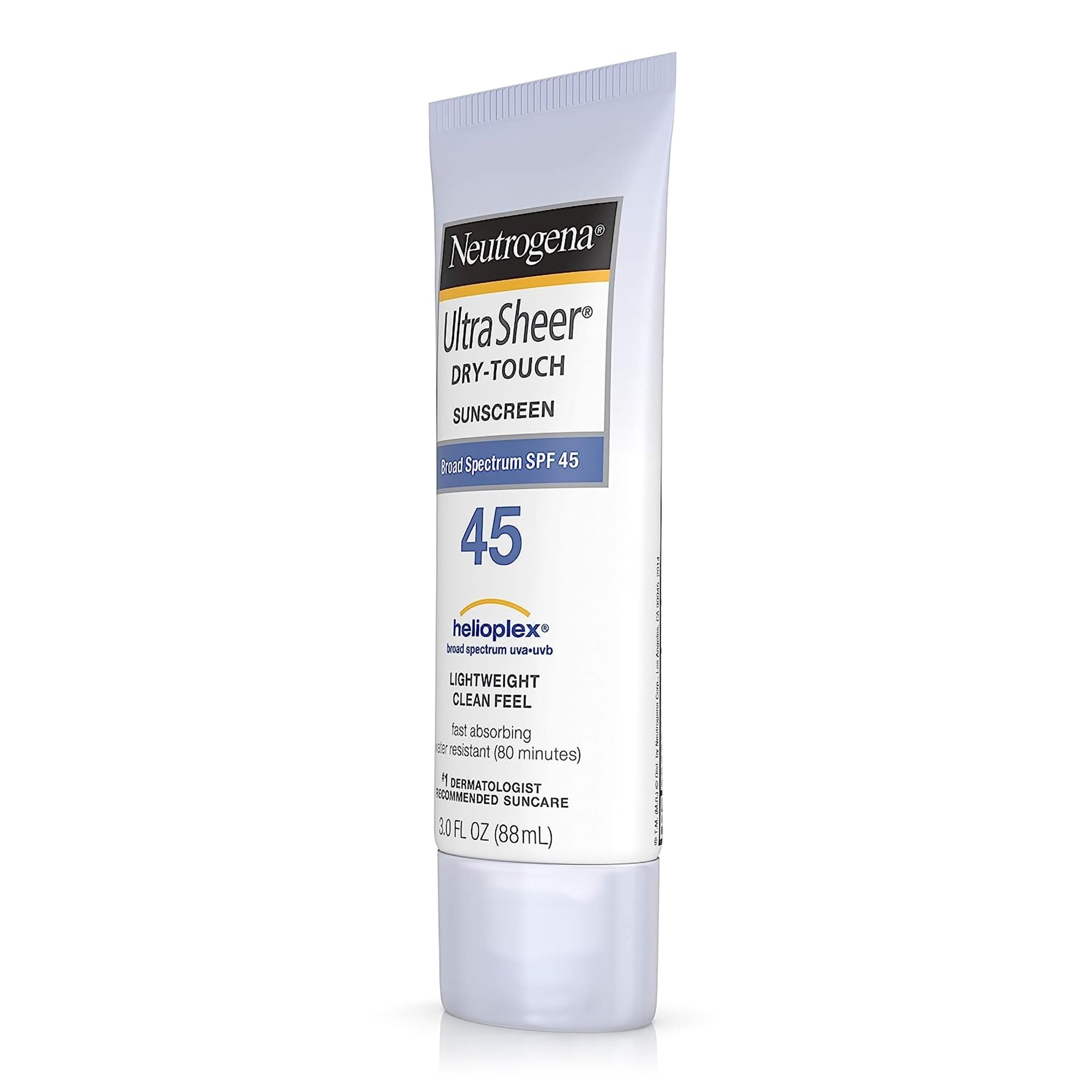 Protector solar Neutrogena Ultra Sheer Dry Touch FPS 45 en loción, tubo de 3 oz. Tipo de empaque: individual