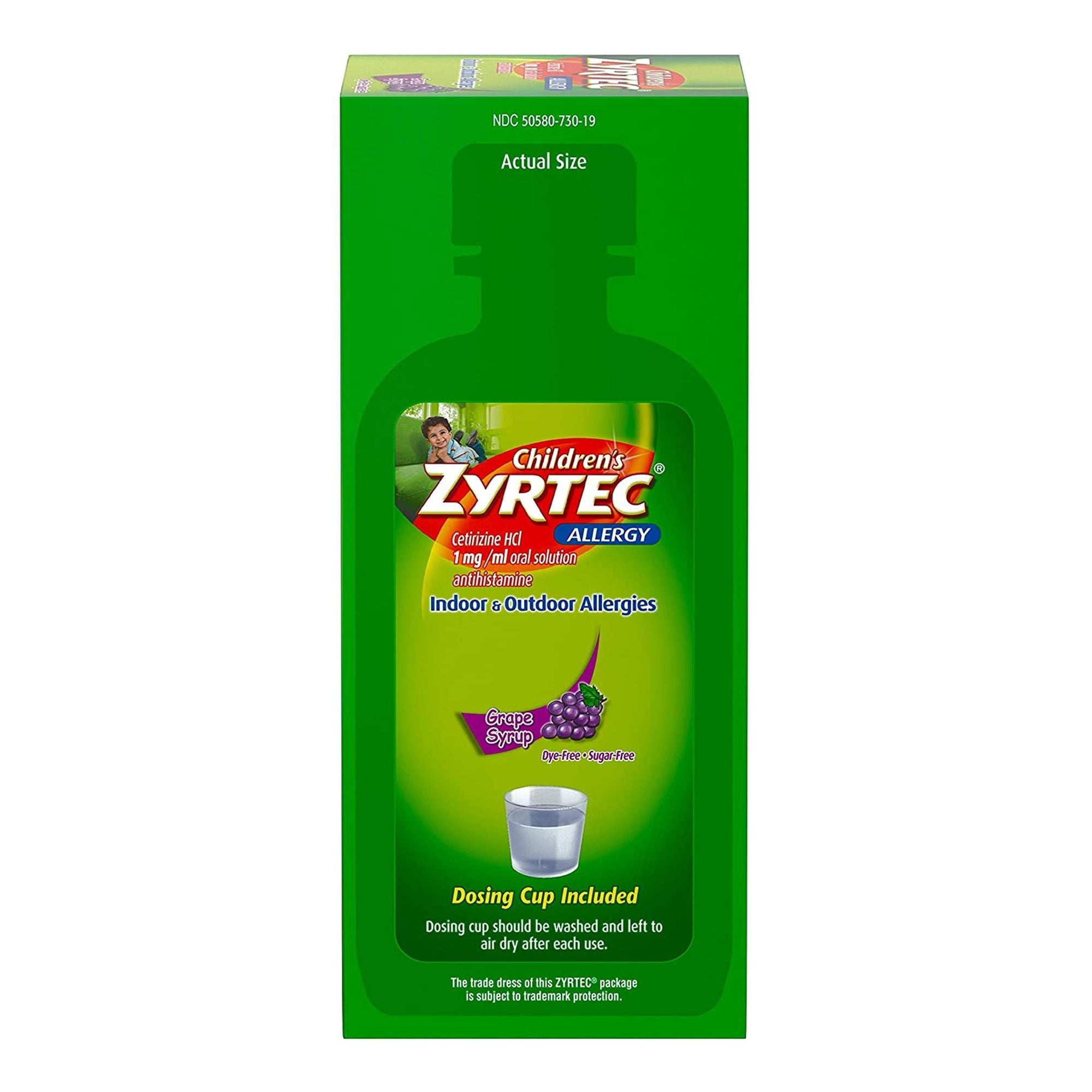 Children's Allergy Relief Zyrtec 1 mg / 1 mL Strength Solution 4 oz.,Packaging Type- Each