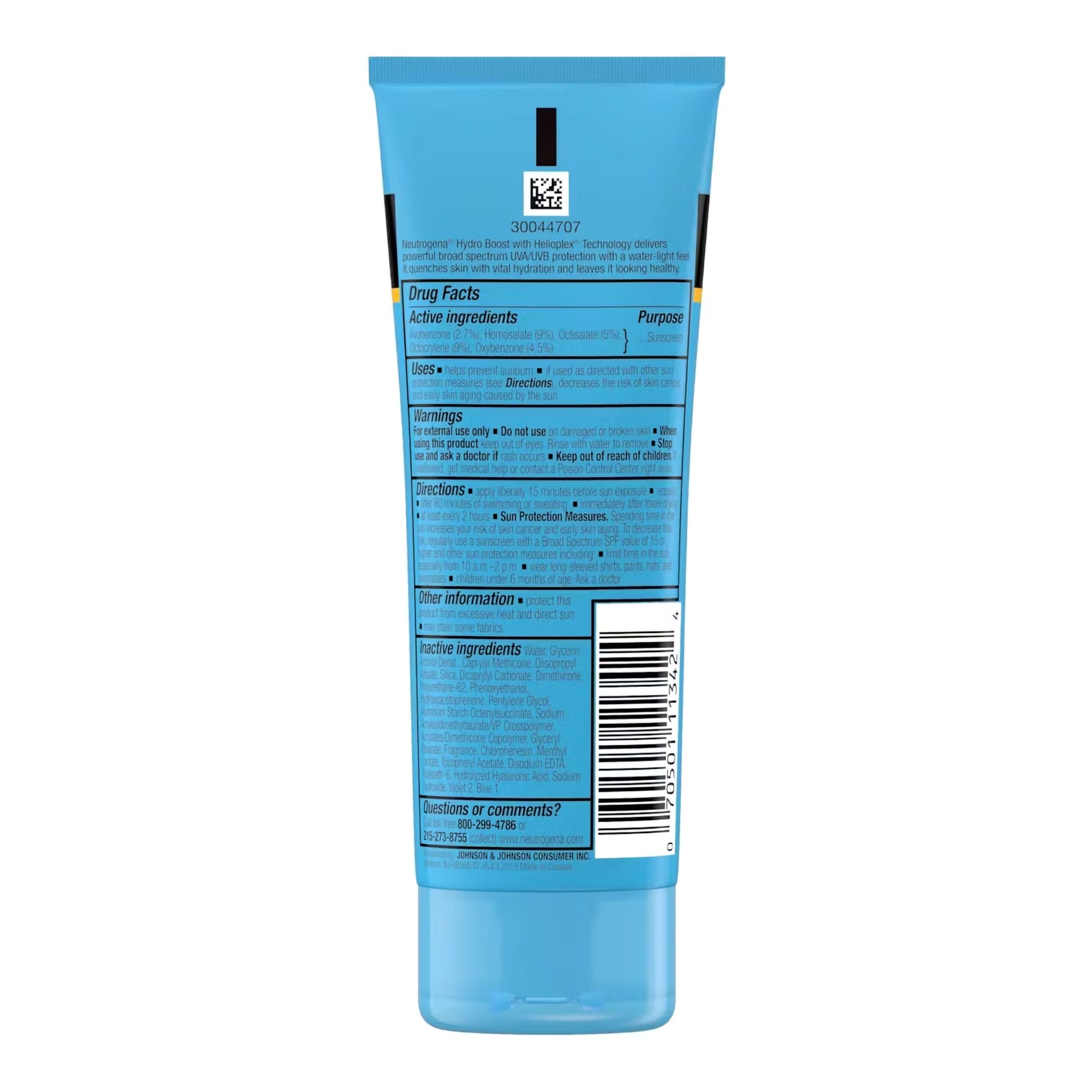 Sunscreen Neutrogena Hydro Boost SPF 50 Lotion 3 oz. Tube,Packaging Type- Each