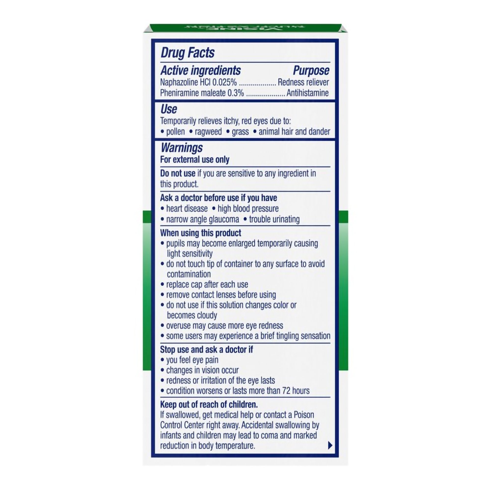 Gotas para los ojos Visine para el alivio de la alergia, 0.5 oz., empaque individual