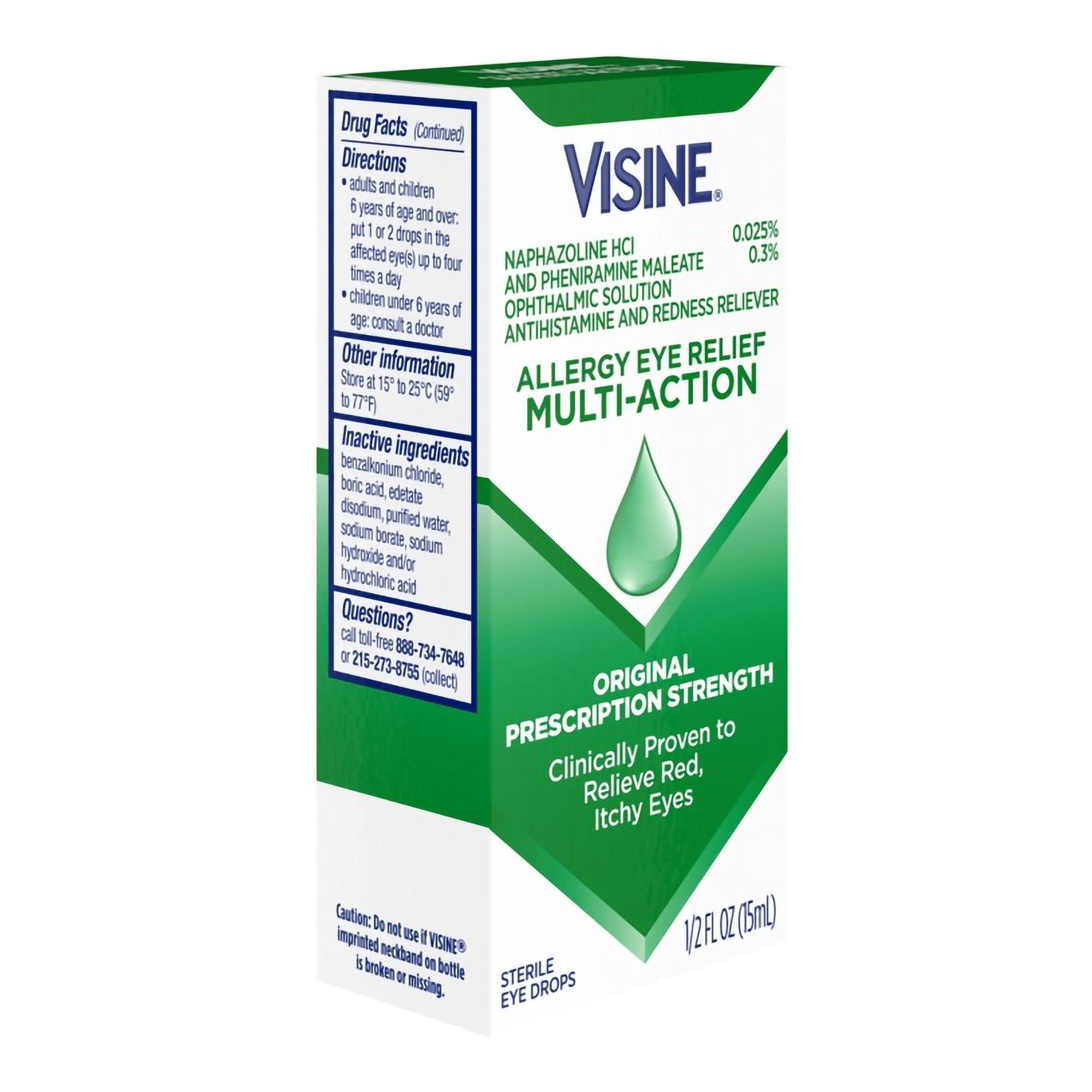Gotas para los ojos Visine para el alivio de la alergia, 0.5 oz., empaque individual