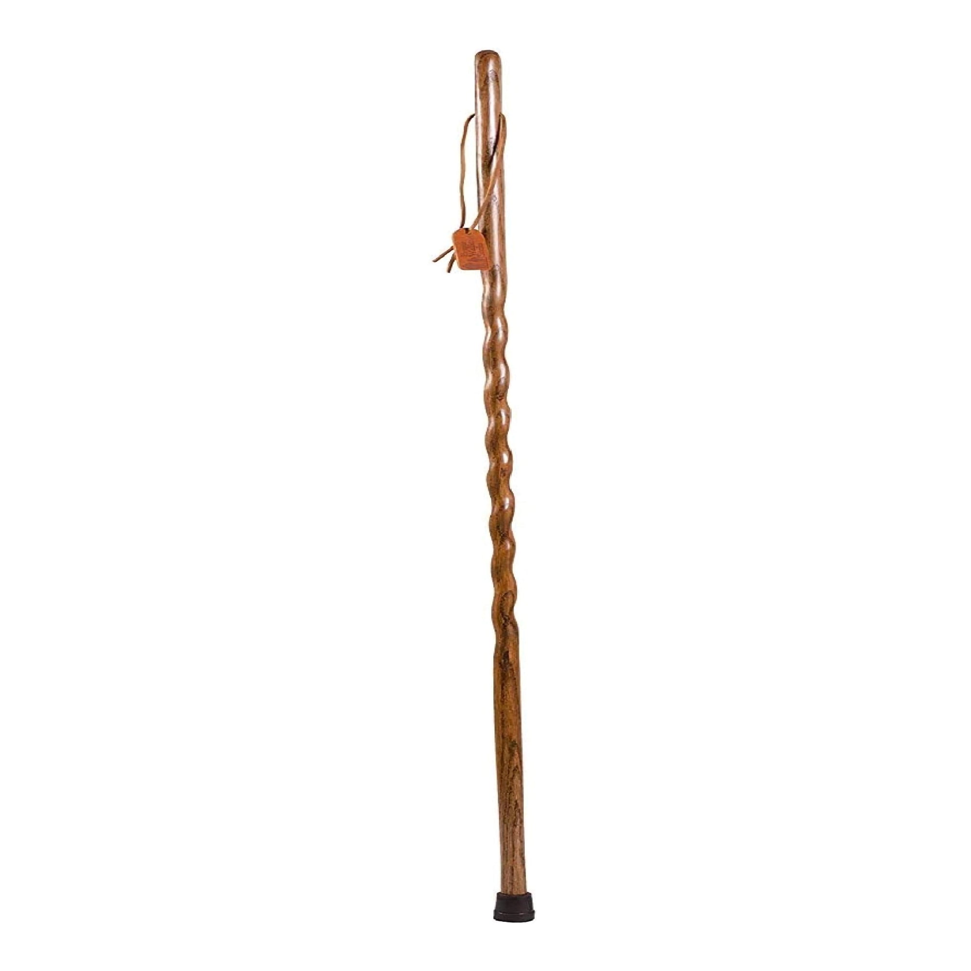 Bastón Brazos Twisted Backpacker de madera de roble marrón, 58 pulgadas de alto. Tipo de embalaje: individual.