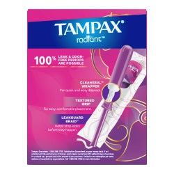 Tampon Tampax Radiant Regular Absorbency Plastic Applicator Individually Wrapped