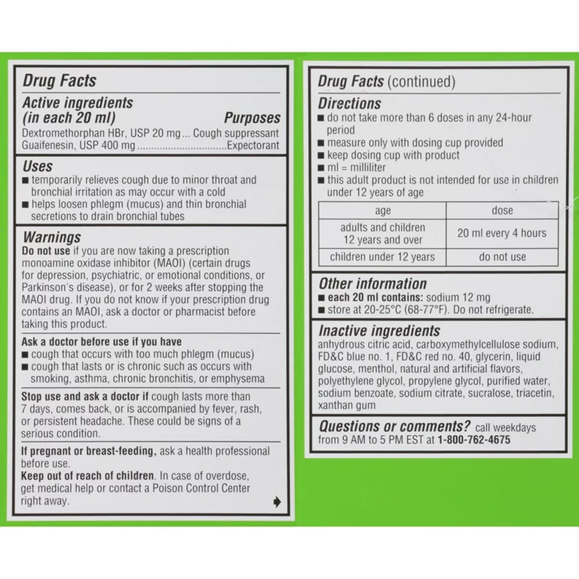 Cold and Cough Relief 8 oz.,Packaging Type- Each