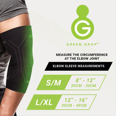 Elbow Support Green Drop Large / X-Large Pull-On Sleeve Left or Right Elbow 12 to 16 Inch Elbow Circumference Black,Packaging Type- Each