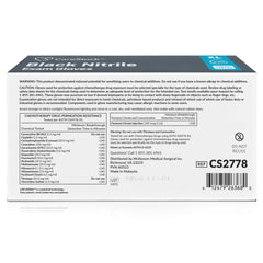 Exam Glove CareStock X-Large NonSterile Nitrile Standard Cuff Length Fully Textured Black Not Rated | 10Box/Case