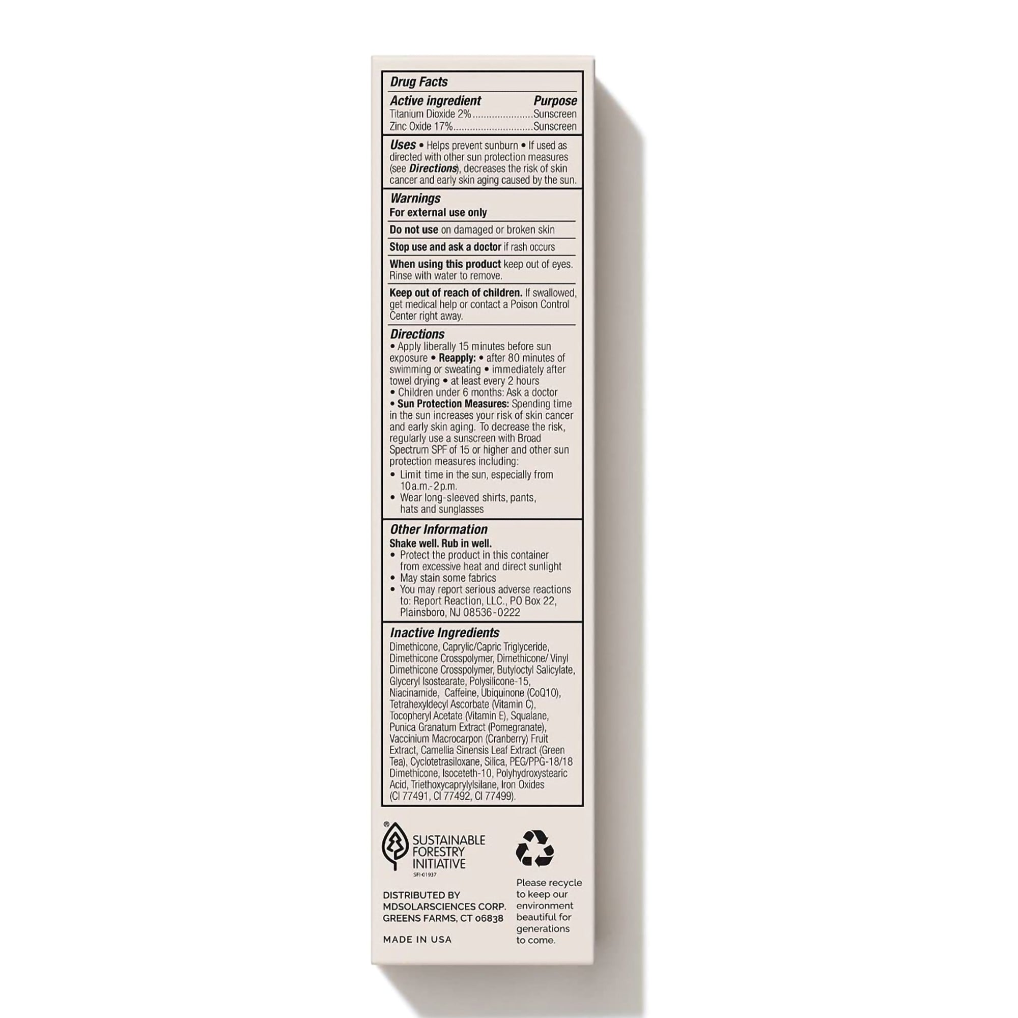 Makeup with Sunscreen MDSolarsciences MD Mineral BB Crème SPF 50 Cream 1.23 oz. Tube,Packaging Type- Each