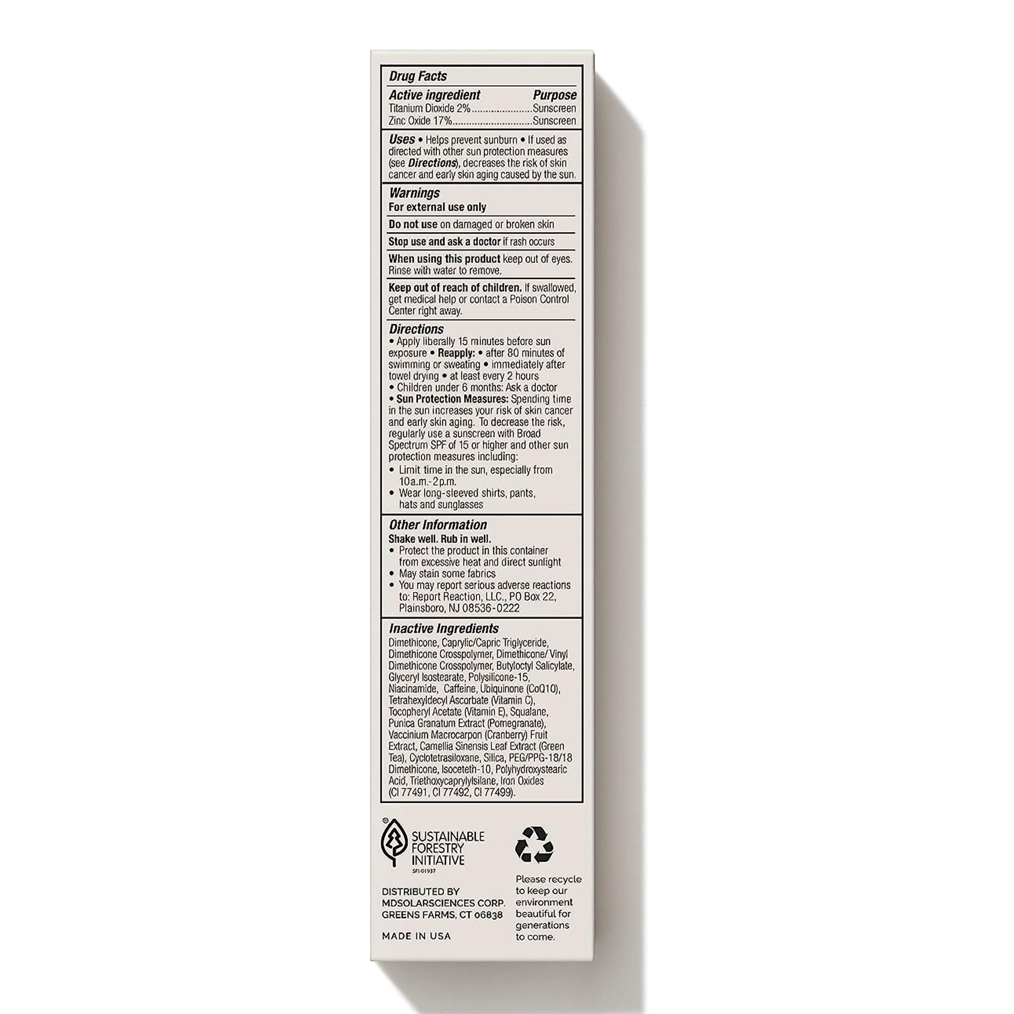 Makeup with Sunscreen MDSolarsciences MD Mineral BB Crème SPF 50 Cream 1.23 oz. Tube,Packaging Type- Each
