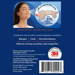 Allergy Relief Breathe Right Extra Strength Nasal Strip 26 per Box,  Packaging Type- Box