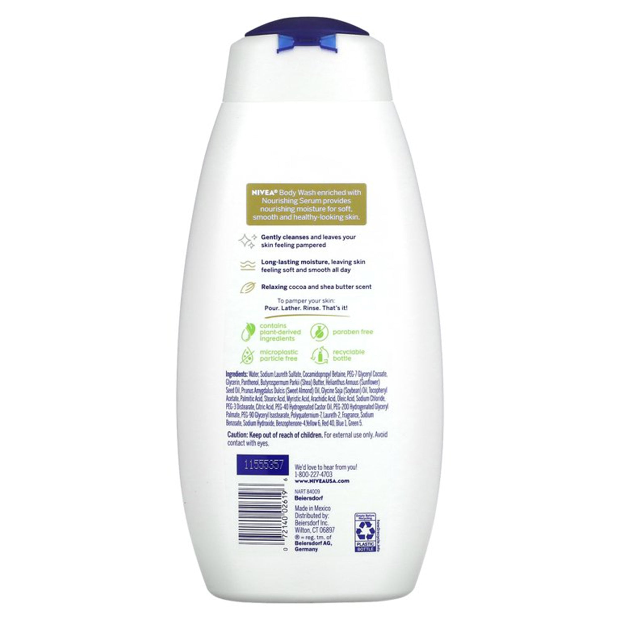 Body Wash Nivea Pampering Body Wash with Nourishing Serum Cream 20 oz. Bottle Cocoa / Shea Butter Scent,Packaging Type- Each