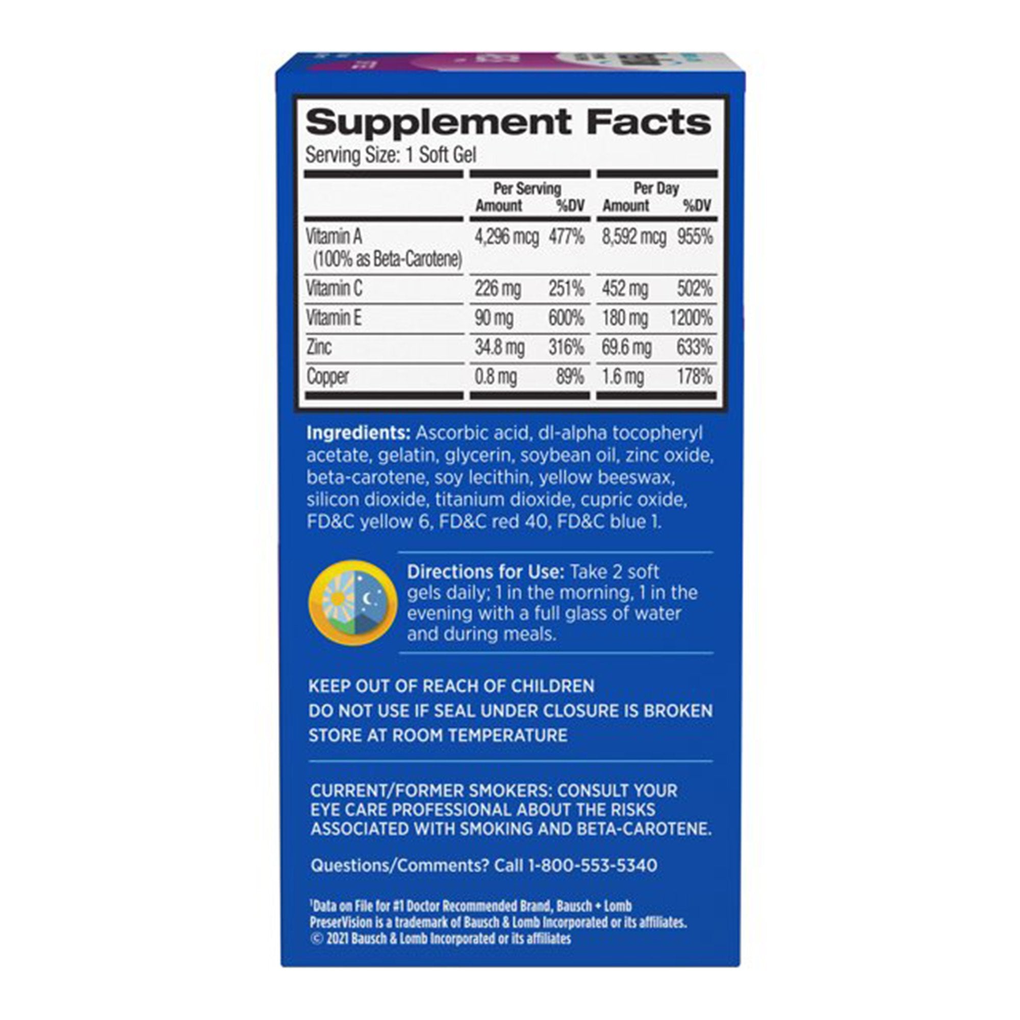 vitamin supplement preservision areds softgel 100 per bottle packaging type bottle