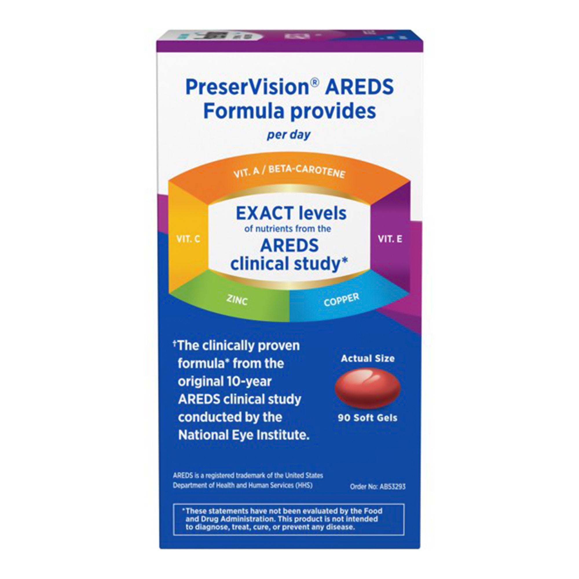 Vitamin Supplement PreserVision Areds Softgel 100 per Bottle, Packaging Type- Bottle