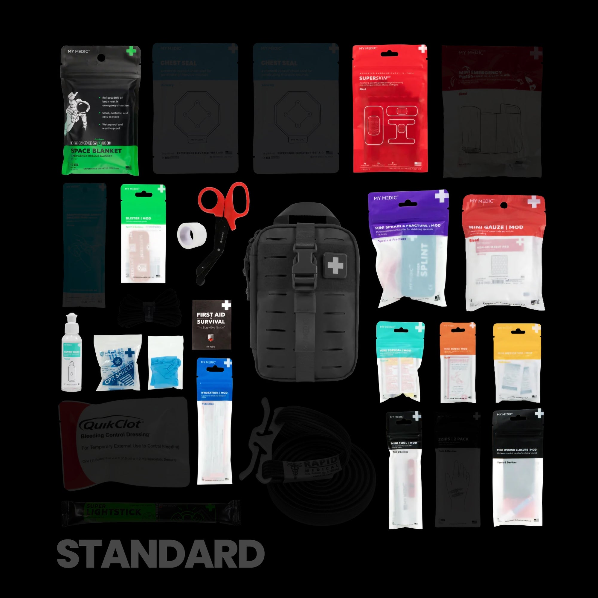 First Aid Kit My Medic MYFAK Mini Standard Black Soft Bag,Packaging Type- Each