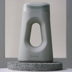 The Loona Female Urinal – Moon Gray 30 oz Single-Patient Use with Snap-Close Lid, Silicone Funnel, 9 × 5 in (Case of 24)