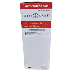Itch Relief Geri-Care 1% Strength Cream 144 Per Box Individual Packet, Packaging Type- Case