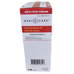 Itch Relief Geri-Care 1% Strength Cream 144 Per Box Individual Packet, Packaging Type- Case