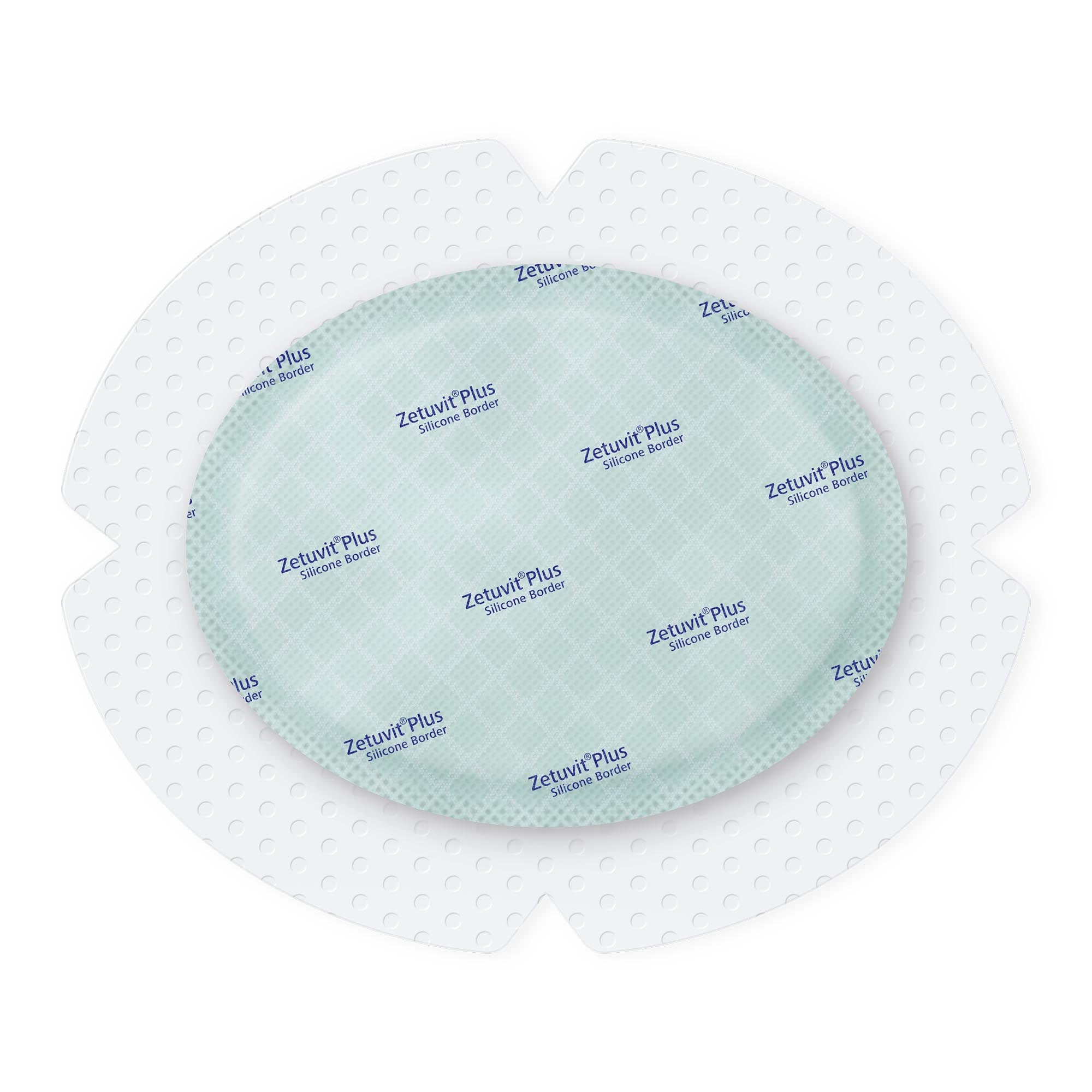 Super Absorbent Dressing Zetuvit Plus Silicone Border Silicone Adhesive 5 X 6 Inch Oval,  Packaging Type- Box