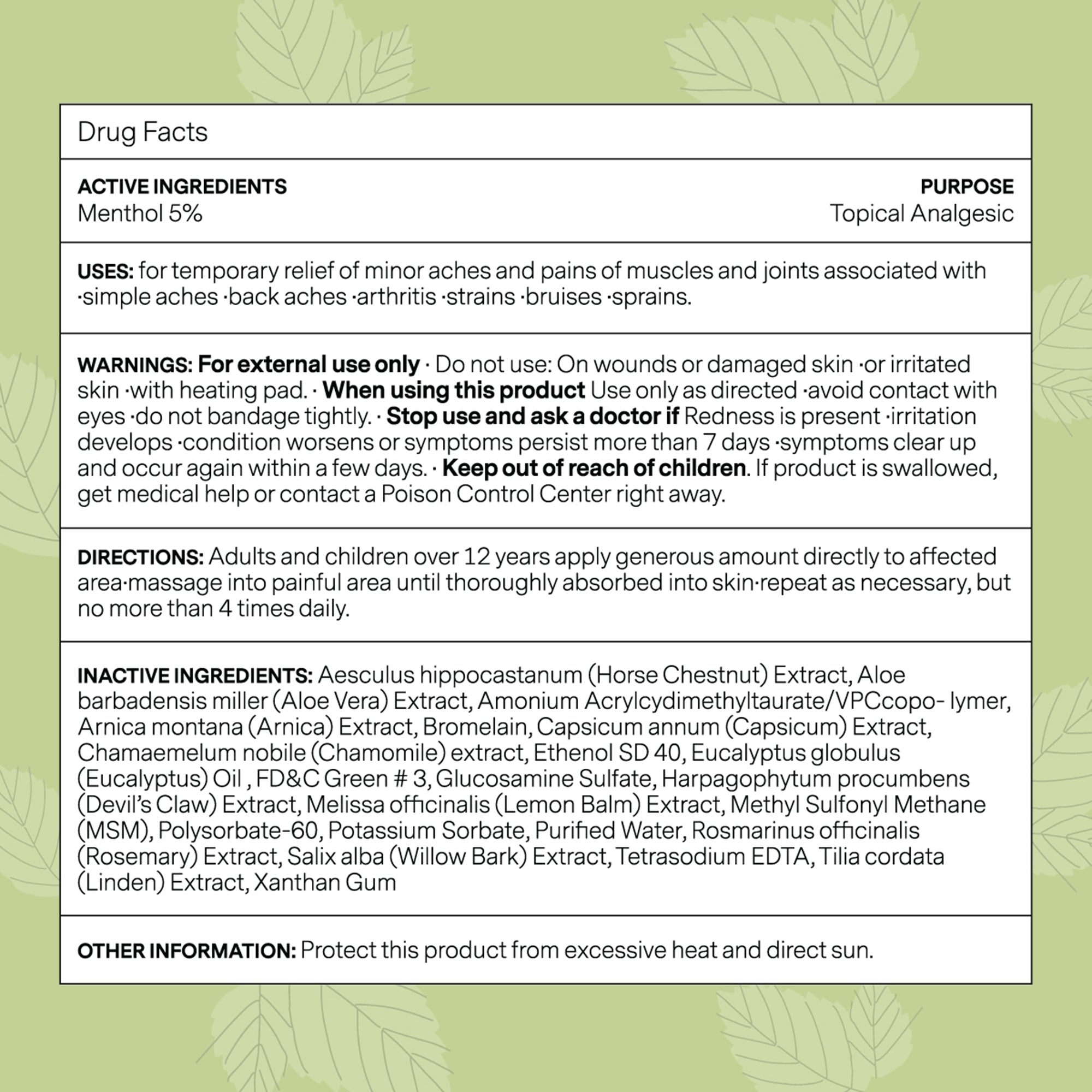 Topical Pain Relief Kanjo 5% Strength Menthol Topical Gel 4.2 oz.,Packaging Type- Each