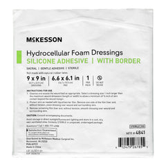 Foam Dressing McKesson 9 X 9 Inch With Border Waterproof Film Backing Silicone Gel Adhesive Sacral Sterile, Packaging Type- Box