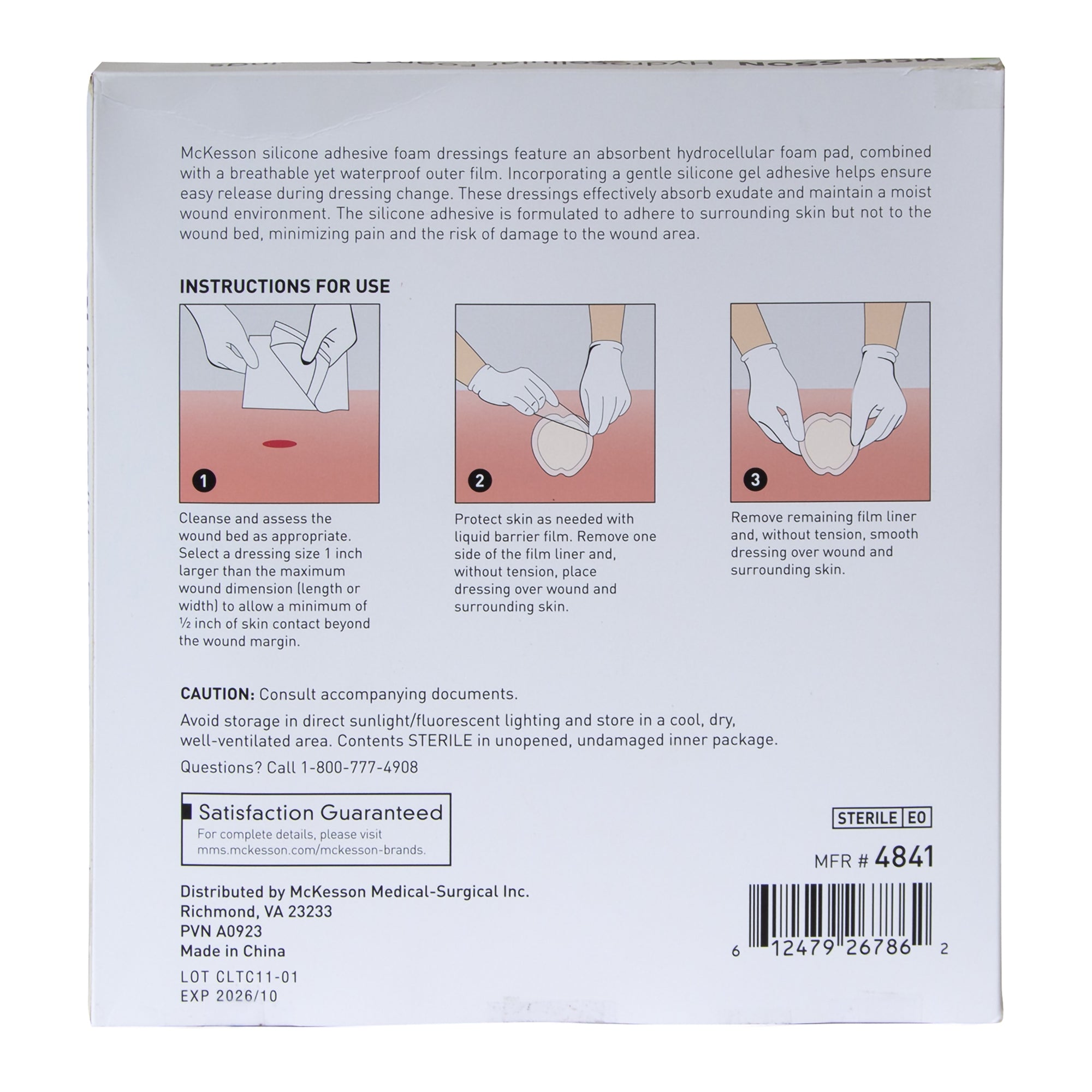 Foam Dressing McKesson 9 X 9 Inch With Border Waterproof Film Backing Silicone Gel Adhesive Sacral Sterile, Packaging Type- Box