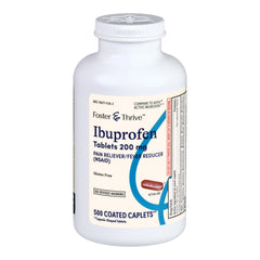 Pain Relief Foster & Thrive 200 mg Strength Ibuprofen Caplet 500 per Bottle, Packaging Type - Bottle