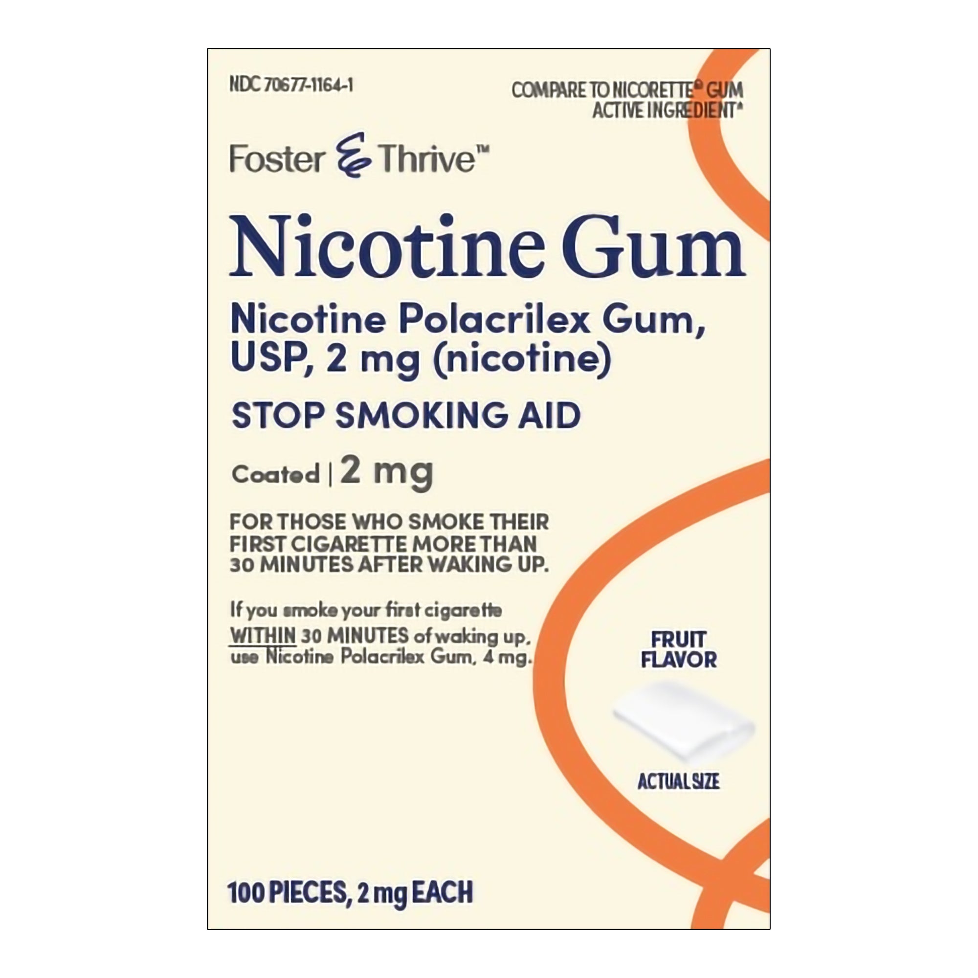 Chicle Foster &amp; Thrive de 2 mg, ayuda para dejar de fumar, tipo de envase: paquete