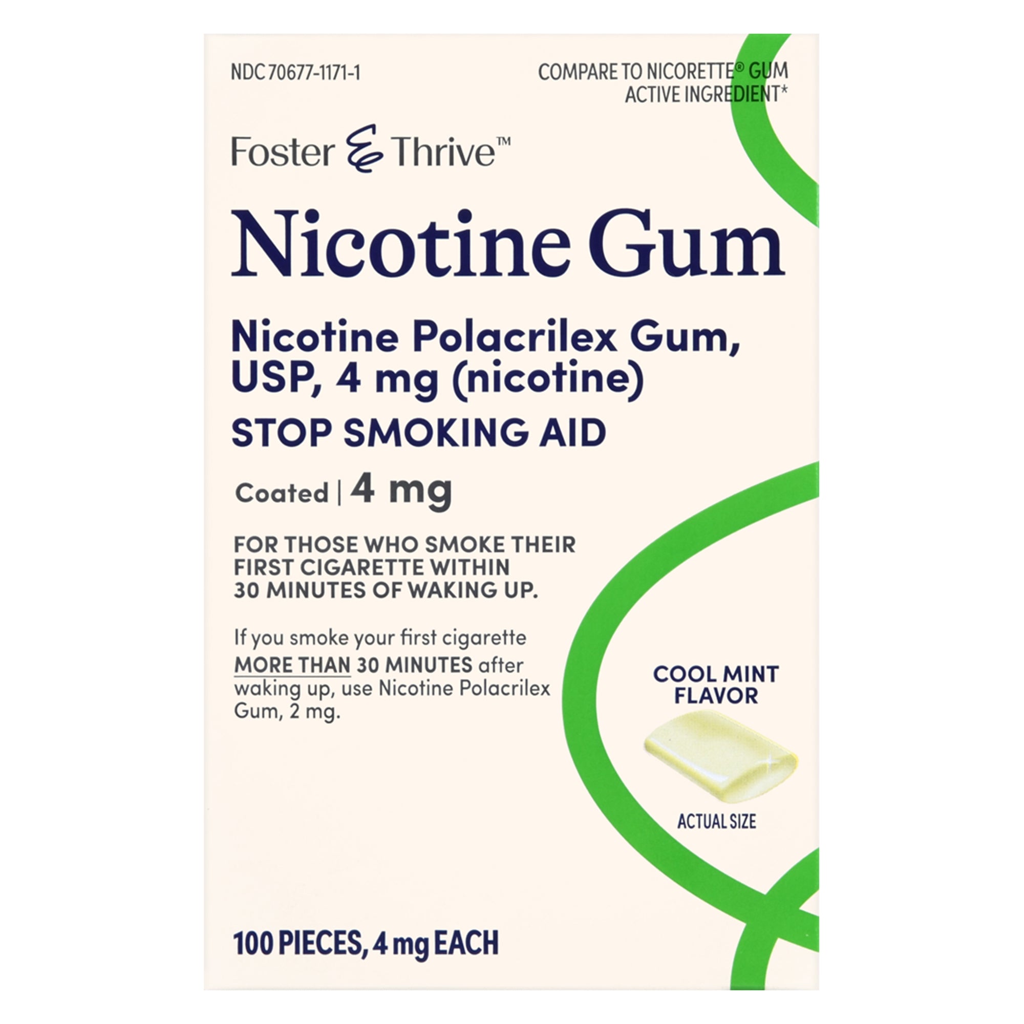 Chicle Foster &amp; Thrive de 4 mg, envase en caja