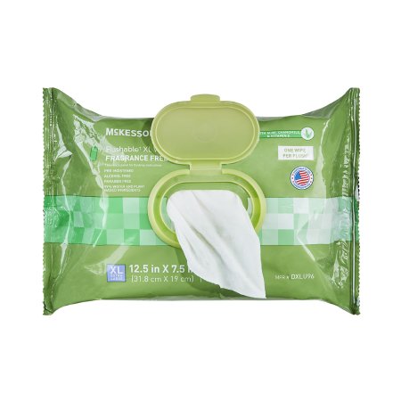 Flushable Personal Wipe McKesson Soft Pack Unscented 96 Count
