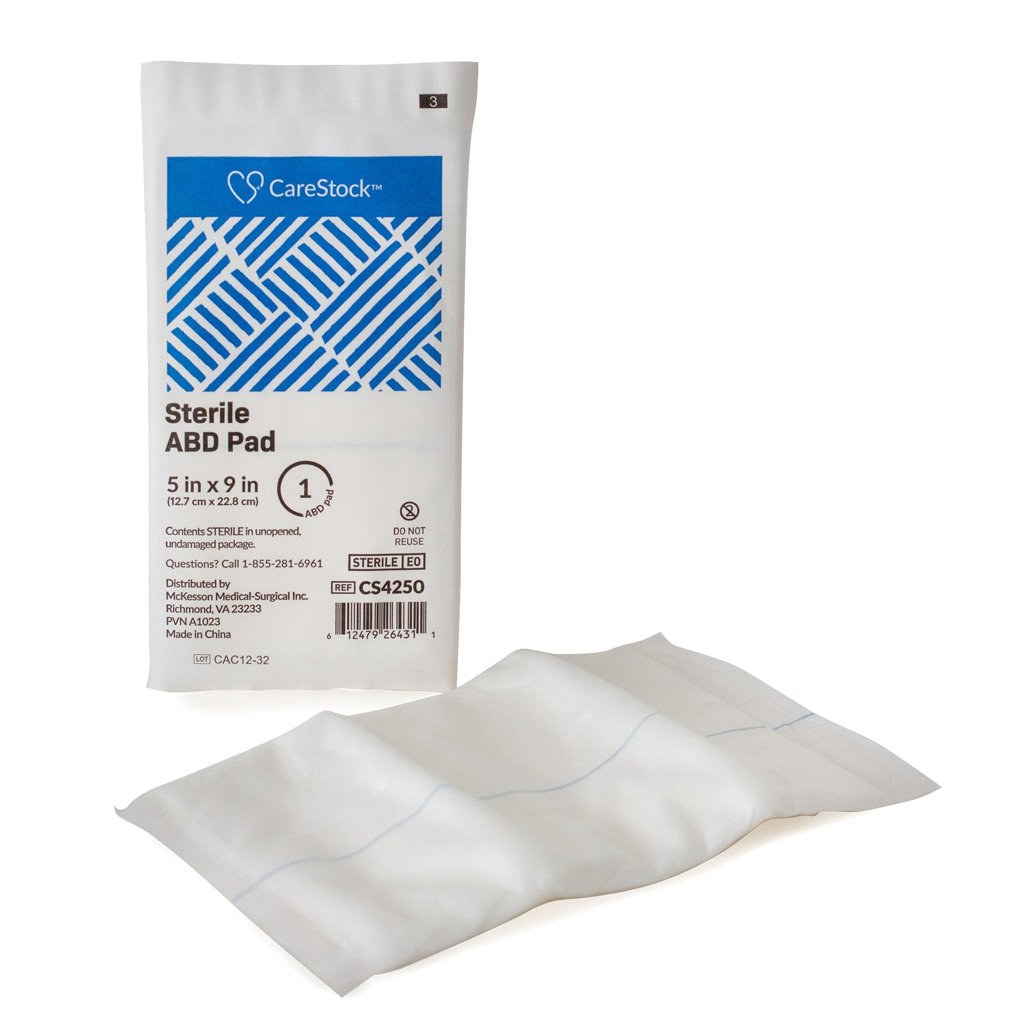 Abdominal Pad CareStock 5 X 9 Inch Sterile 1 per Pack, Packaging Type- Case