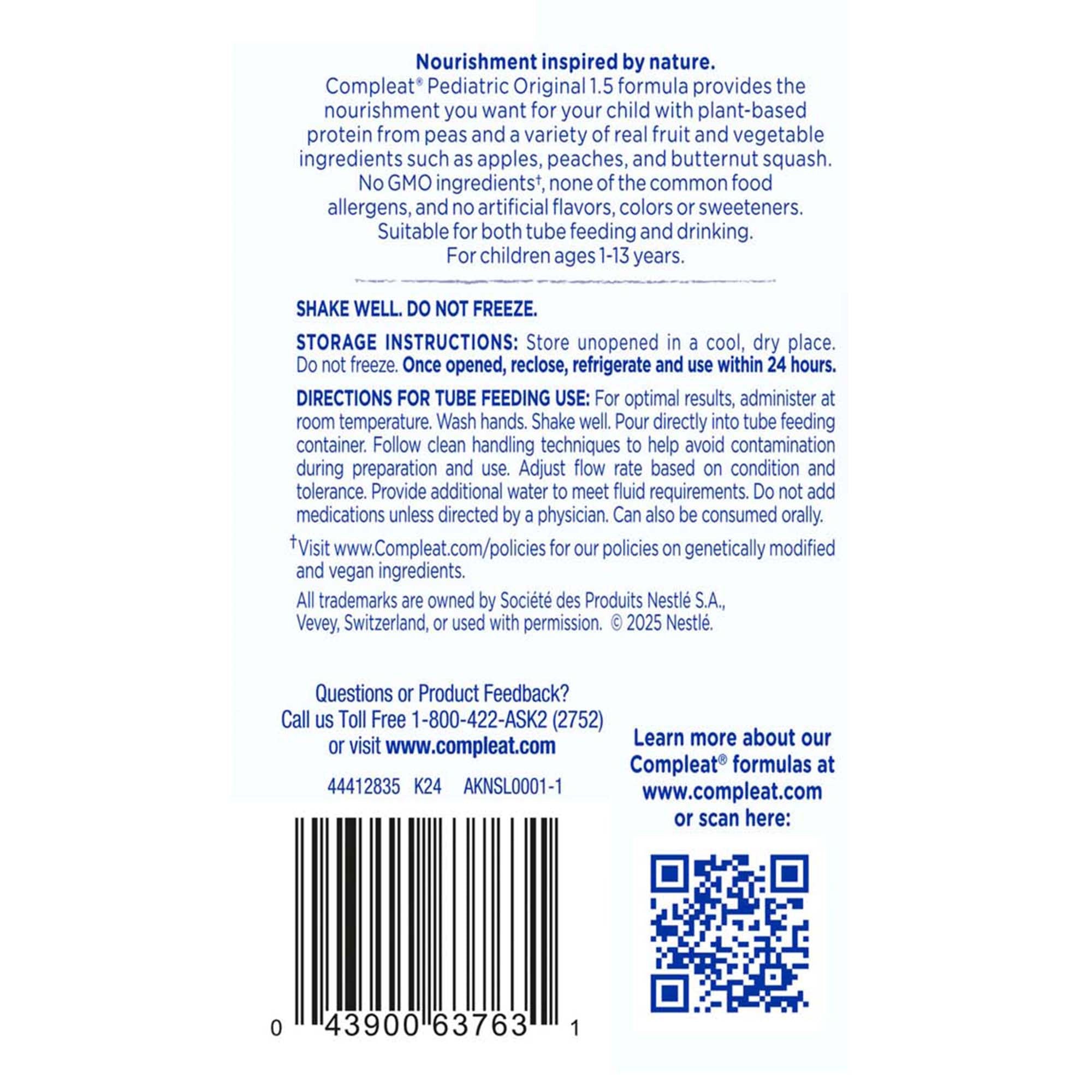 Pediatric Tube Feeding Formula Compleat Original 1.5 Fruit Medley Flavor 250 mL Reclosable Carton Liquid, Packaging Type- Case