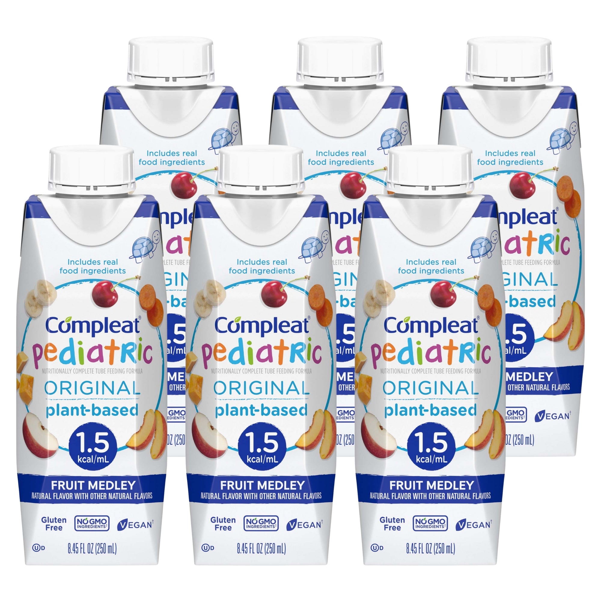 Pediatric Tube Feeding Formula Compleat Original 1.5 Fruit Medley Flavor 250 mL Reclosable Carton Liquid, Packaging Type- Case