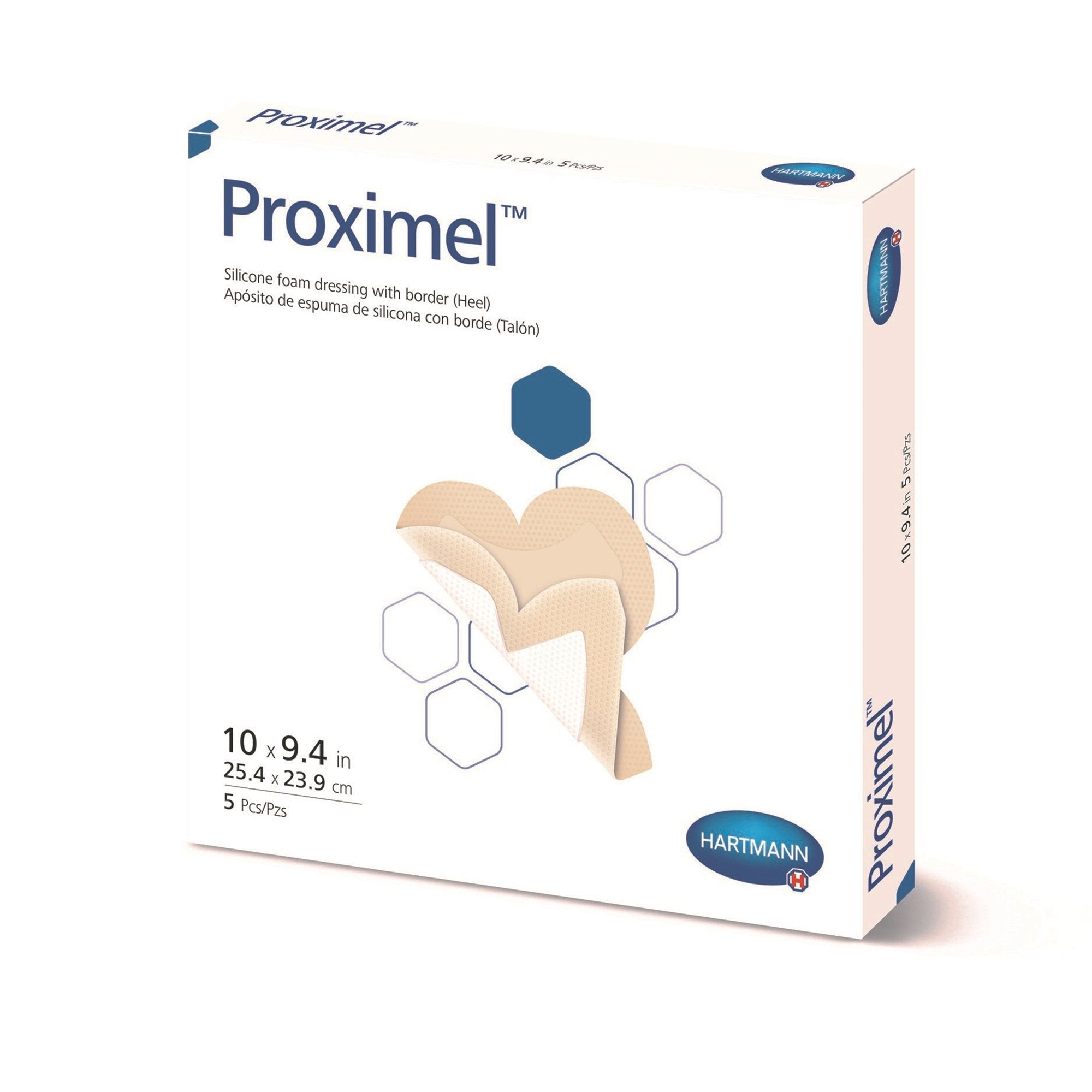Foam Dressing Proximel 9-2/5 X 10 Inch With Border Waterproof Film Backing Silicone Adhesive Heel Sterile,Packaging Type- Box