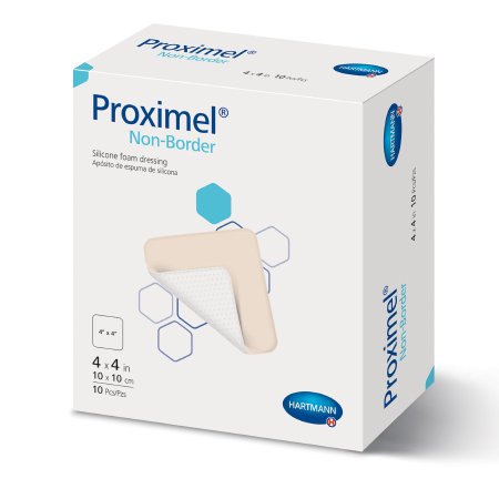 foam dressing proximel non border 4 x 4 inch without border waterproof backing silicone face square sterile