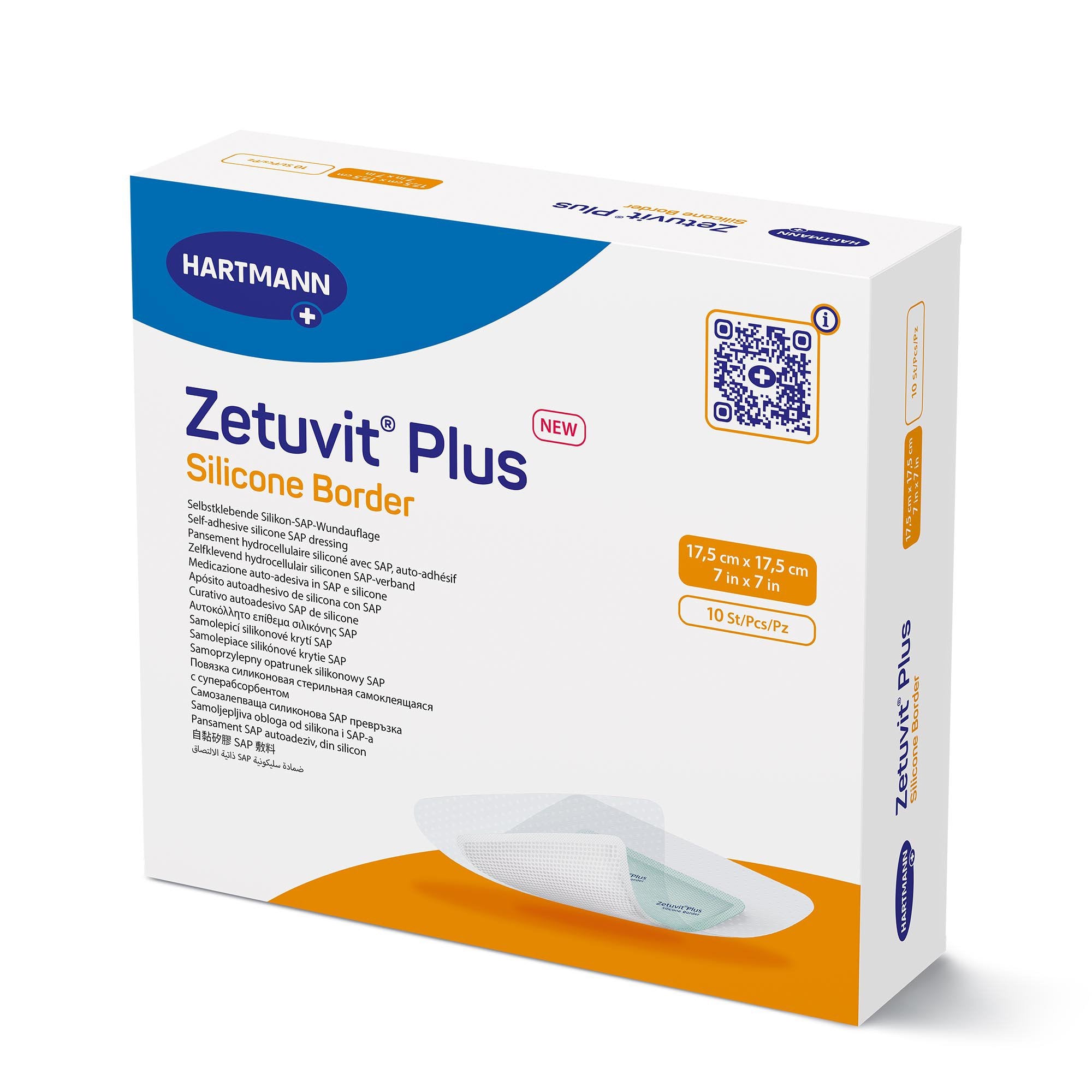 Super Absorbent Dressing Zetuvit® Plus Silicone Border Silicone Adhesive 7 X 7 Inch Square