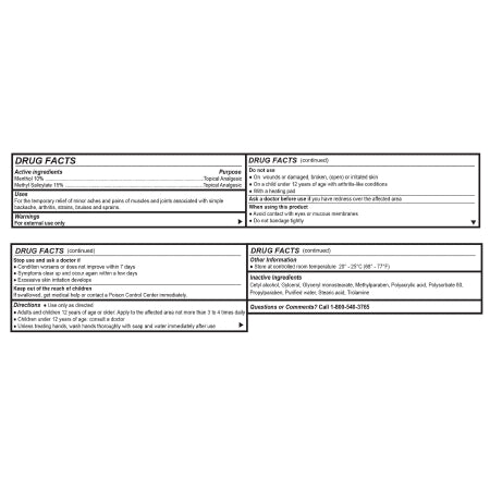 Topical Pain Relief 10% - 15% Strength Menthol / Methyl Salicylate Cream 3 oz.,Packaging Type- Each