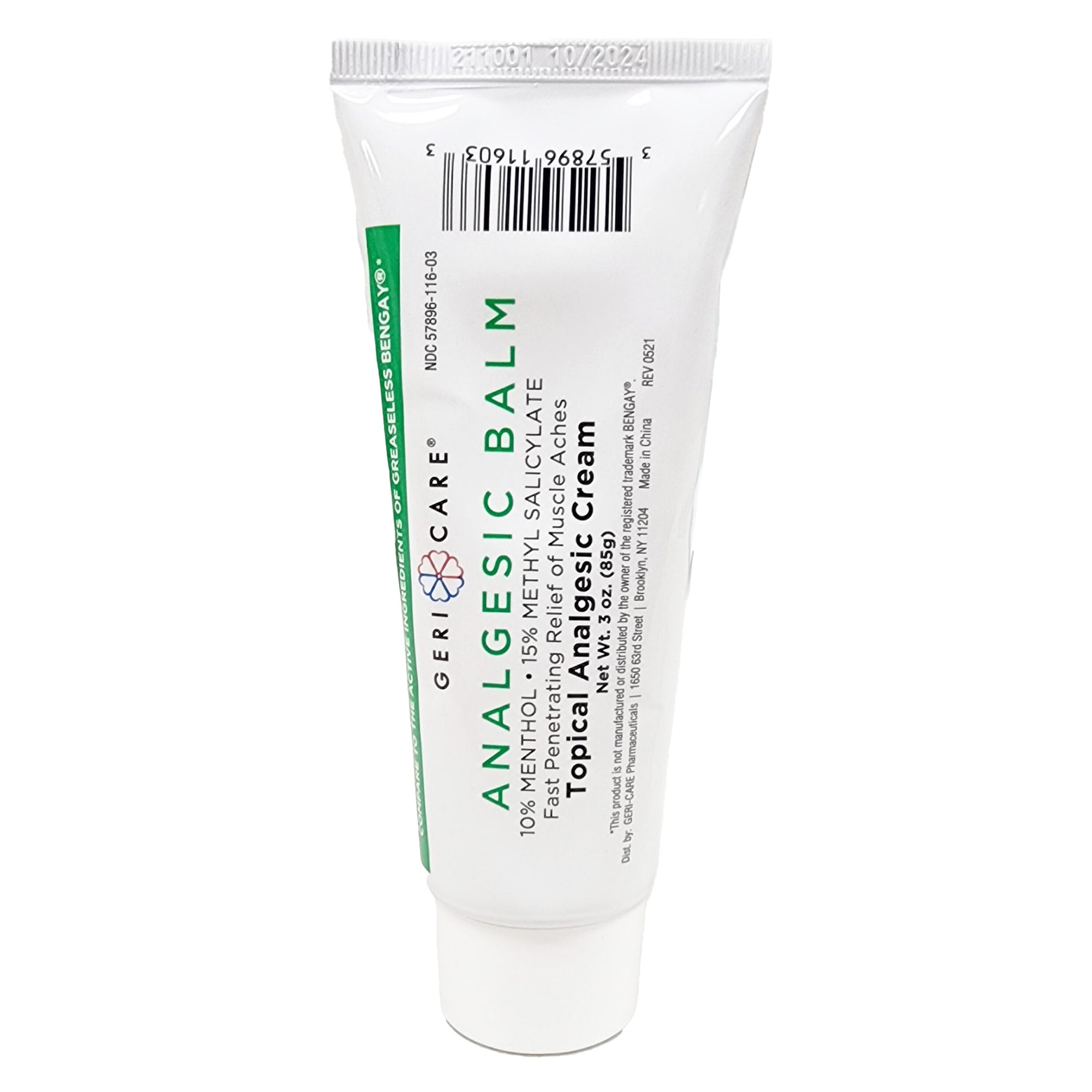 Topical Pain Relief 10% - 15% Strength Menthol / Methyl Salicylate Cream 3 oz.,Packaging Type- Each