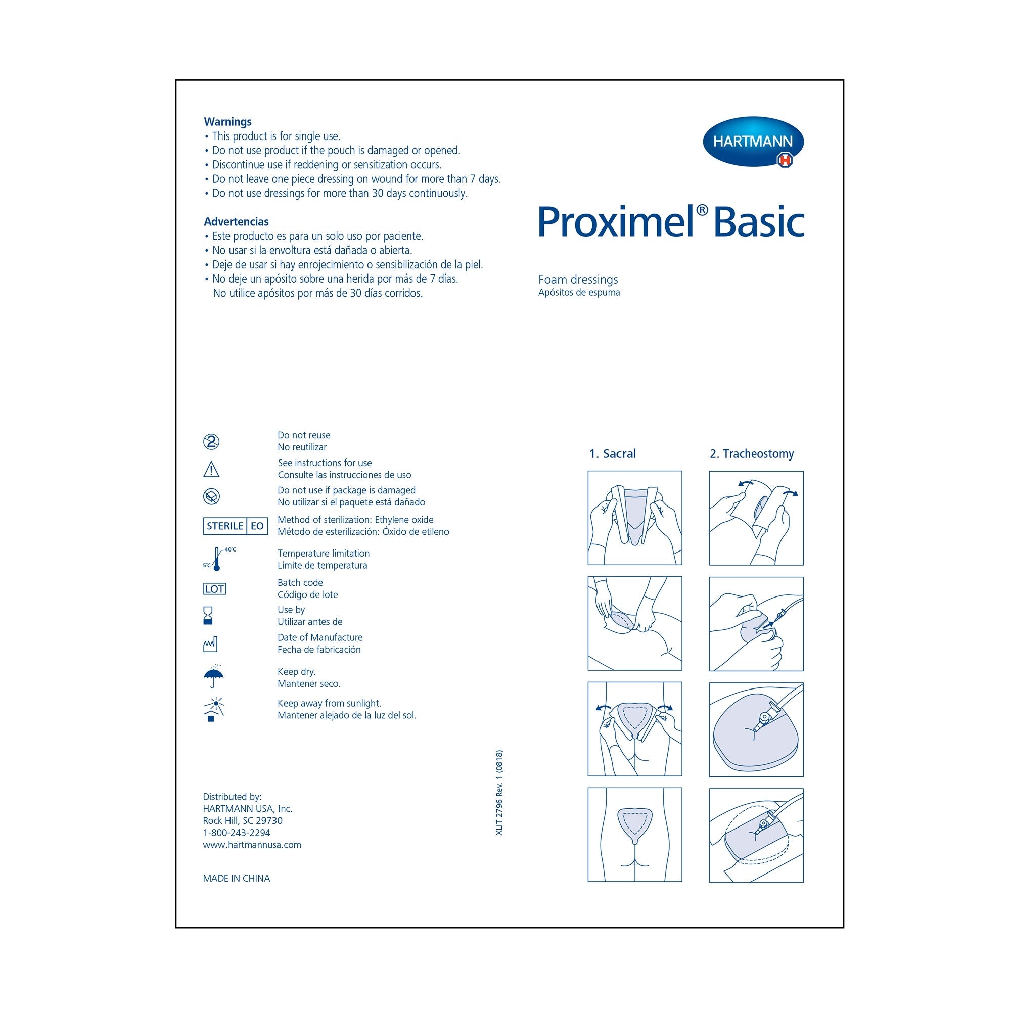 foam dressing proximel basic 4 x 4 inch with border waterproof film backing acrylic adhesive square sterile