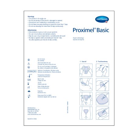 Foam Dressing Proximel Basic Non-Border 4 X 4 Inch Without Border Waterproof Film Backing Nonadhesive Square Sterile,Packaging Type- Box