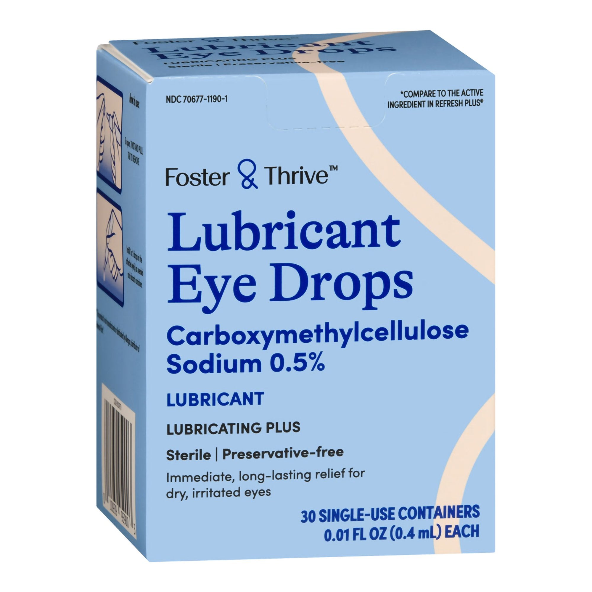 Eye Lubricant Foster & Thrive 0.01 oz. Eye Drops, Packaging Type- Each