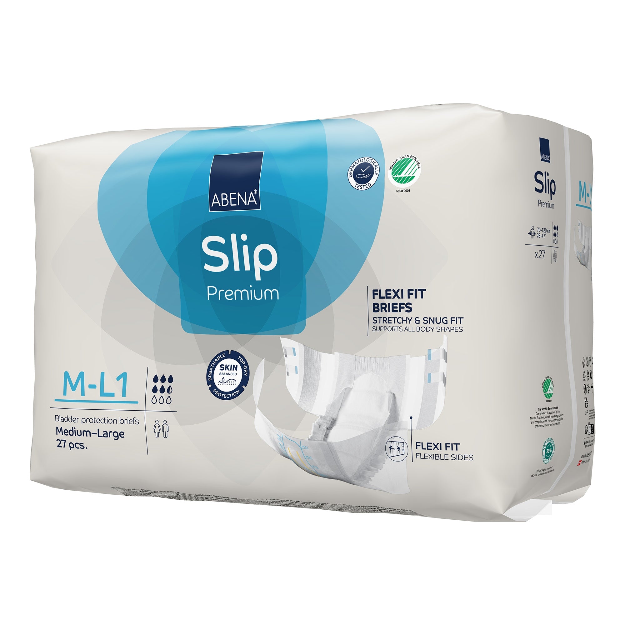 Unisex Adult Incontinence Brief Abena Slip Flexi Fit Medium / Large Disposable Moderate Absorbency, Packaging Type- Case