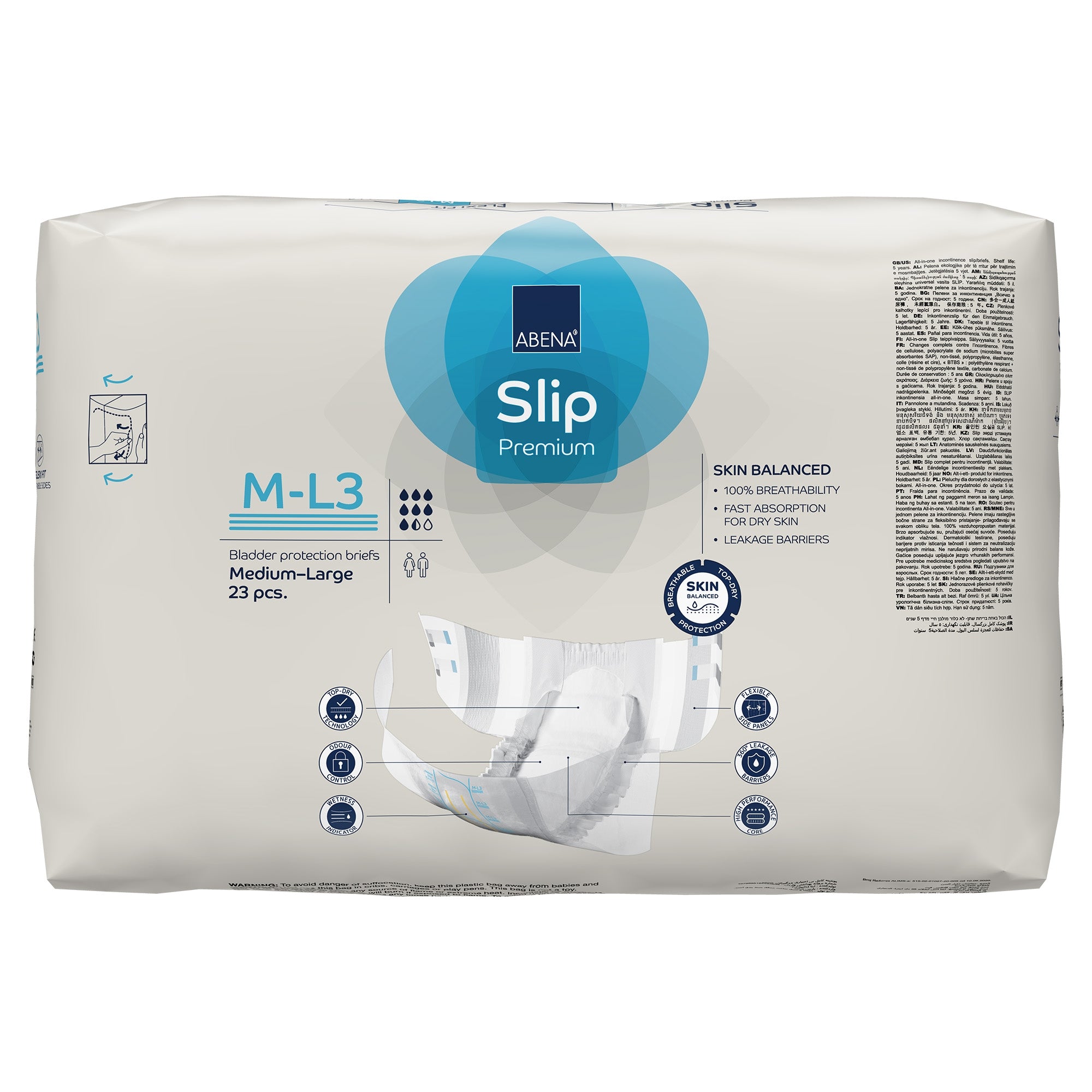 Unisex Adult Incontinence Brief Abena Slip Flexi Fit Medium / Large Disposable Heavy Absorbency, Packaging Type- Case