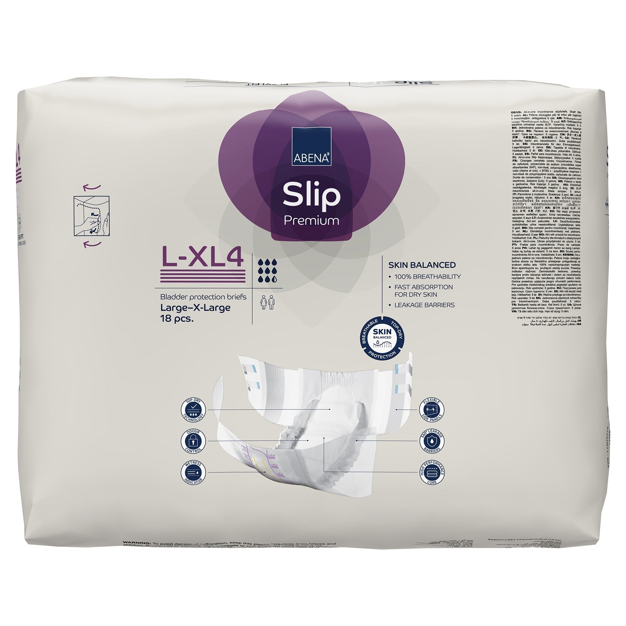 Unisex Adult Incontinence Brief Abena Slip Flexi Fit Large / X-Large Disposable Heavy Absorbency, Packaging Type- Case
