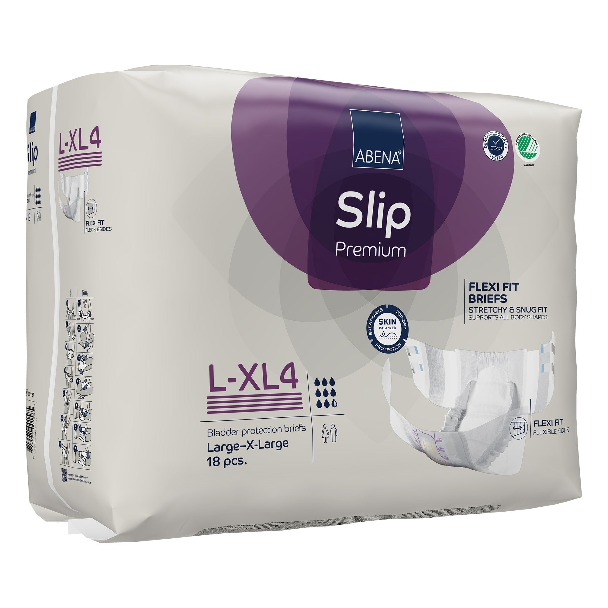 Unisex Adult Incontinence Brief Abena Slip Flexi Fit Large / X-Large Disposable Heavy Absorbency, Packaging Type- Case