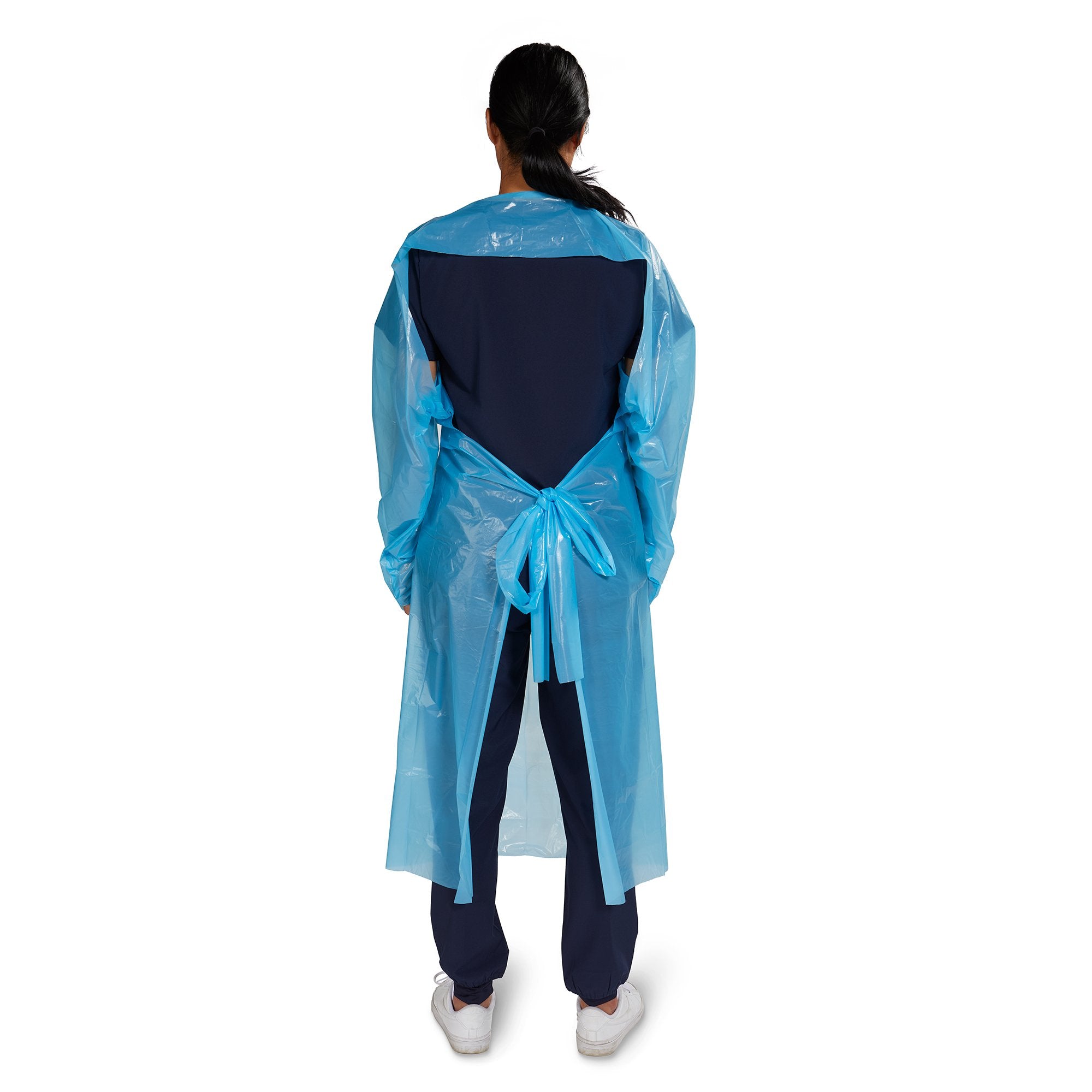 Protective Procedure Gown McKesson One Size Fits Most Blue NonSterile Not Rated Disposable,Packaging Type- Box