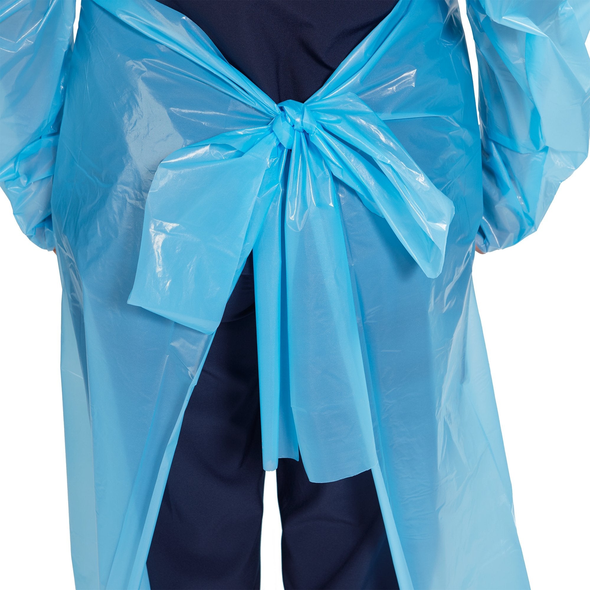 Protective Procedure Gown McKesson One Size Fits Most Blue NonSterile Not Rated Disposable,Packaging Type- Box